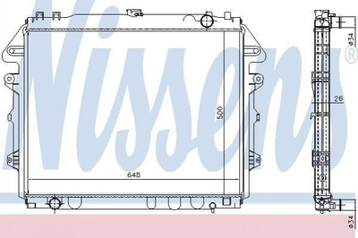 Радіатор охолодження двигуна NISSENS 646884 164000C180