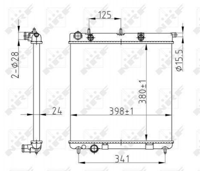 Радиатор охлаждения двигателя NRF 50429A Citroen C2, C4, DS3, C3; Peugeot 207, 208, 2008 1330E6, 9638520580, E101K10