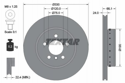 Тормозные диски TEXTAR 92265825 BMW 5 Series 34116794429, 6794429, 34106883506