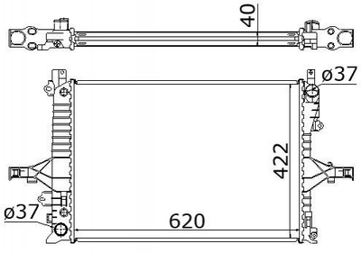 Радиатор охлаждения двигателя STARLINE VO2115 Volvo S80, V70, S60, XC70 13119056, 31319056, 31319062