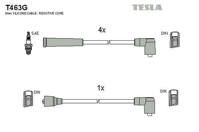 Провода высоковольтные TESLA T463G Ford Fiesta 1063606