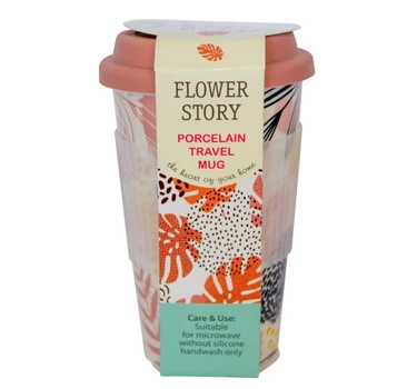 Чашка Krauff Keramia Flower 440 мл с силиконовой крышкой