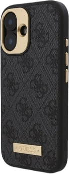 Панель Guess Hardcase 4G Logo Plate MagSafe для Apple iPhone 16 Black (GUHMP16SU4GPRK)