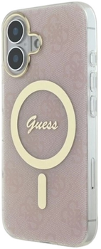 Etui Guess Hardcase IML 4G MagSafe do Apple iPhone 16 Pink (GUHMP16SH4STP)