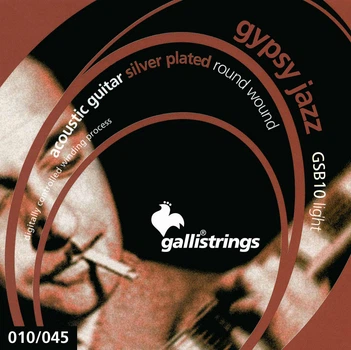 Струни для акустичної гітари Gallistrings GSB10 (.010-.045), GYPSY JAZZ LIGHT, Silver