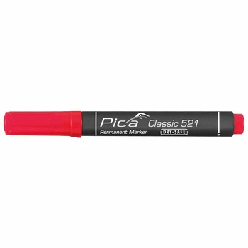 Маркер Pica перманентный Chisel tip, 521/40, со скошенным носиком, красный (521/40)