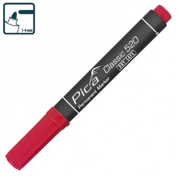 Маркер Pica перманентный Classic 520/40 Permanent Marker bullet tip, красный (520/40)