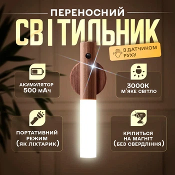 Світильник настінний з датчиком руху акумуляторний BRS