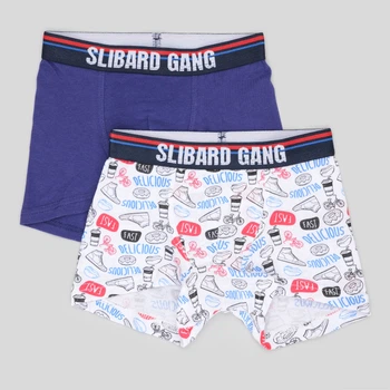 Набор детских трусов-боксеров 2 шт для мальчика Slibard Gang 82890360 104-110 см Blanc/White (3349600285018)