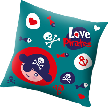 Подушка Kids Euroswan Love Pirates Синя 45 x 45 см (8435507824521)