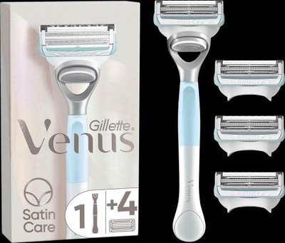 Станок для гоління жіночий (бритва) Gillette Venus Satin Care для чутливої шкіри і 4 касети