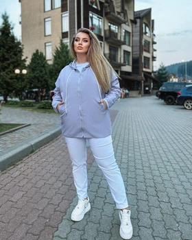 Однотонна вітровка з капюшоном, мод БЛЗ -443, сірий, 60-62