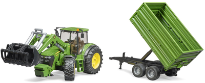 Traktor Bruder John Deere 7930 z ładowarką i przyczepą (4001702030551)