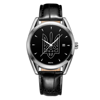 Универсальные Мужские стильные наручные часы Besta Tryzub Leather