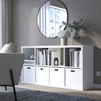 Стелаж белый MS235 совместим с аксессуарами ikea kallax