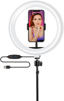 Кільцева LED лампа HX-260 26 см із тримачем для телефону