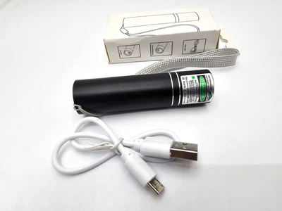 Лазерна вказівка акумулятора USB 5мВт зелений лазер/Laser дальність до 500м 532nm Чорний корпус
