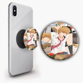 Держатель для телефона PopSockets Аниме Волчица и Черный Принц #01 Черный
