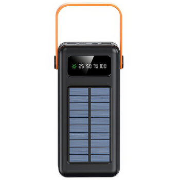 Портативна батарея зовнішня повербанк Power Bank 60000 mAh із сонячною панеллю та ліхтариком