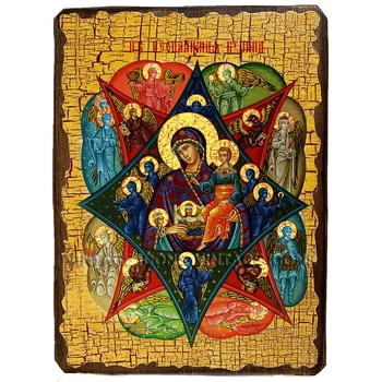 Неопалимая Купина Икона Пресвятой Богородицы ,икона на дереве 130х170 мм (1106-1)