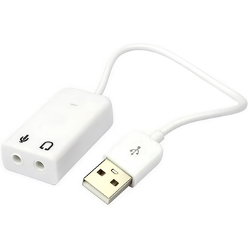 Внешняя звуковая карта USB Virtual 7.1 Channel C-Media mini-jack 3.5мм White (B00812)