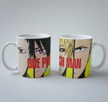 Подарочная чашка с принтом Ванпанчмен (One-Punch Man) 330 мл.