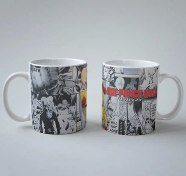Подарочная чашка с принтом Ванпанчмен (One-Punch Man) Комикс 330 мл.