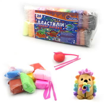 Пластилин супер легкий 24цв.х12гр. + стеки 34SL7712-24 J.Otten