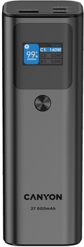 Powerbank Canyon PB-2010 TFT PD140W 27000 mAh Dark Grey (CNE-CPB2010DG)