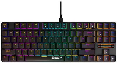 Клавіатура дротова Canyon Cometstrike GK-50 RGB TKL USB Black (CND-SKB50-US)