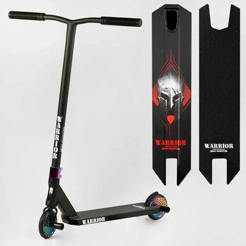 Трюковый парковый самокат Best Scooter Warrior HIC-система, пеги, колёса 120мм черно-красный Т-60738