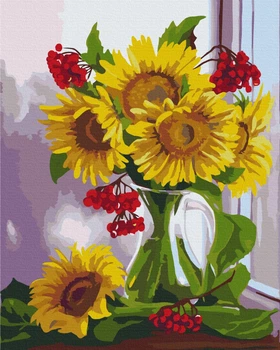 Картина по номерам BrushMe "Калиновые подсолнухи © Valentyna Ivanova" 40х50см BS53485
