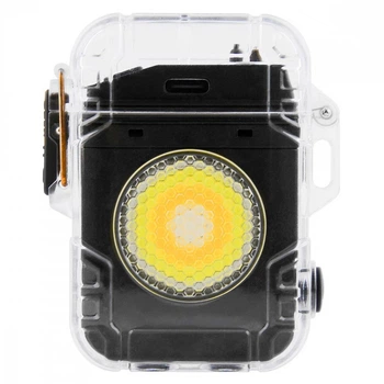 Акумуляторний LED ліхтарик PRC D56-2 із запальничкою black