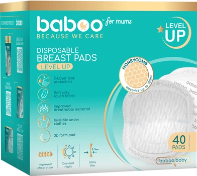 Одноразові вкладки Baboo Premium 3D Абсорбуючі у період лактації 40 шт (2-115)