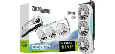 Відеокарта Zotac PCI-Ex GeForce RTX 4070 Ti Trinity OC White Edition 12GB GDDR6X (192bit) (2625/21000) (HDMI, 3 x DisplayPort)