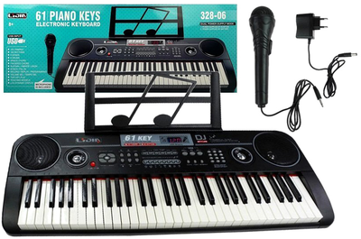 Синтезатор Leantoys Keyboard Adapter Music Stand з мікрофоном Чорний (5908275999669)