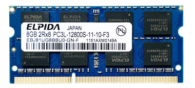 Оперативная память Elpida SODIMM DDR3L 8Gb 2Rx8 1600Mhz PC3L-12800S-11-10-F3 EBJ81UG8BBU0-GN-F