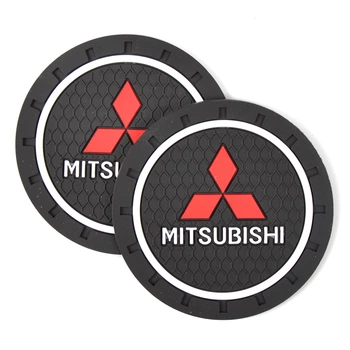 Коврики в підстаканник антиковзаючі Mitsubishi 7см 2шт
