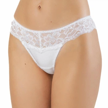 Трусы-стринги женские из микрофибры и кружева Felisiya Lingerie Белый 210-001ф M