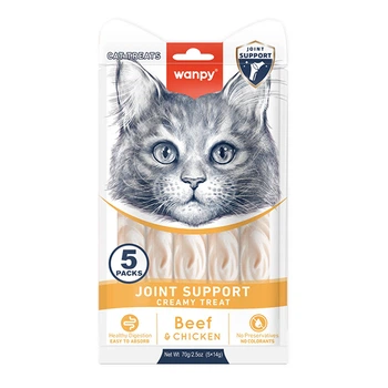 Функціональні рідкі ласощі для котів Wanpy Functional Creamy Lickable Treat Joint Support Ванпі для суглобів, 70 г