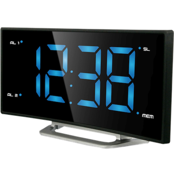 Годинник настільний з радіо Technoline WT460 Blue LED Black/Silver (WT460 blaue LED)