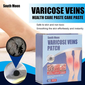 Пластырь от варикоза набор 10 штук Varicose Veins Patch на растительных компонентах для ног, от отеков