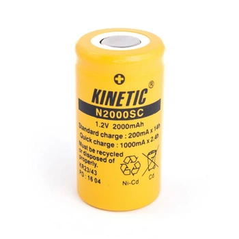 NiCd 2000mAh, 1,2V, 42,5x22,1мм Kinetic, никель-кадмиевый аккумулятор N2000SC