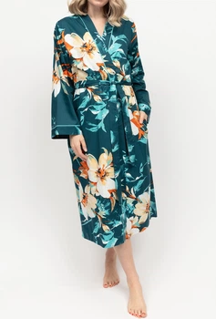 Халат жіночий Cyberjammies Goldie 0451 18/2XL Зелений з квітковим принтом (5051877523760)
