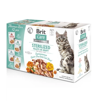 Набор паучей для стерилизованных кошек Brit Care Flavour box Sterilized 12*85 г