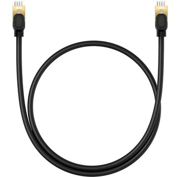 Сетевой кабель Baseus High Speed CAT8 40Gigabit Ethernet Cable (Round Cable) 0.5m (B0013320A111-00) Cluster Black