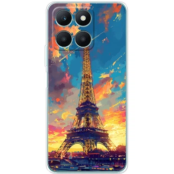 Силиконовый Чехол с Картинкой для Huawei Honor X6a Принт (Париж, Эйфелева Башня) (49514-ysm038)