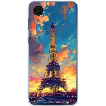 Силиконовый Чехол с Картинкой для Samsung Galaxy A03 Core (A032) Принт (Париж, Эйфелева Башня) (43939-ysm038)