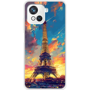 Силиконовый Чехол с Картинкой для Blackview Oscal C80 Принт (Париж, Эйфелева Башня) (48126-ysm038)