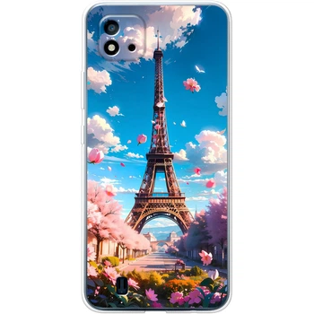 Силиконовый Чехол с Картинкой для Realme C11 2021 Принт (Париж, Эйфелева Башня) (44022-ysm035)